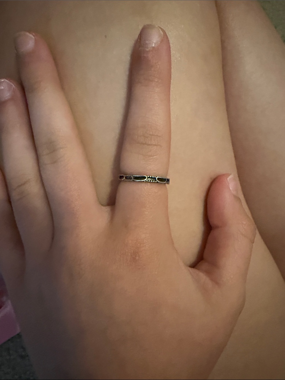 Sterling Silver Black Accent Women's Slim Band Ring